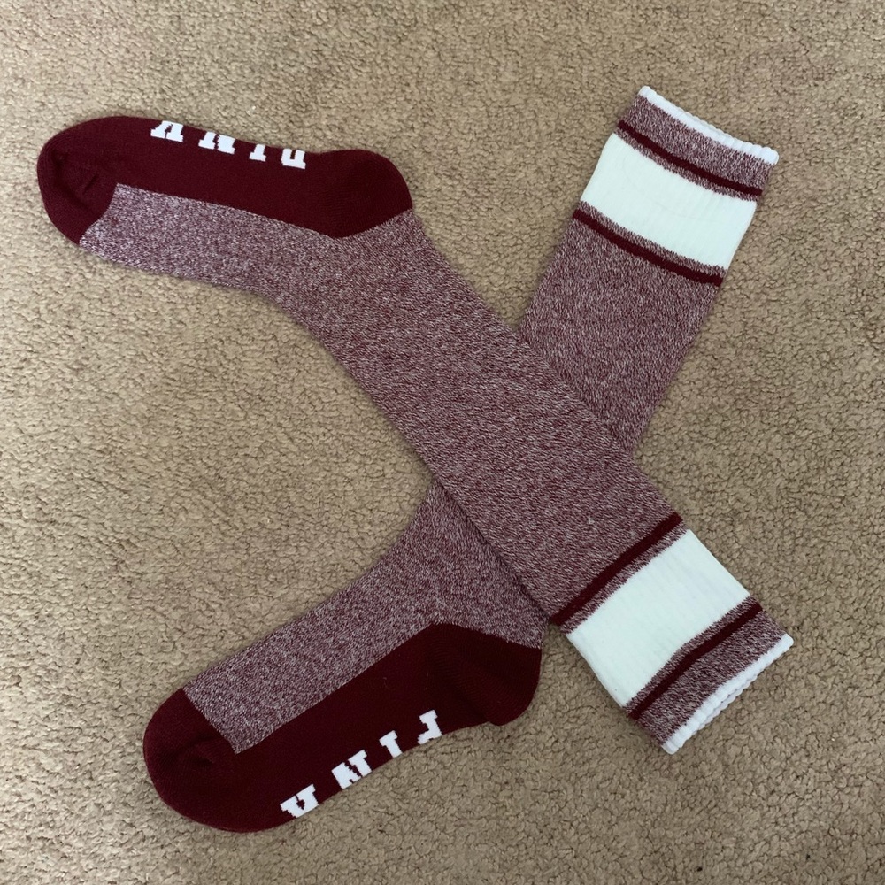 Maroon PINK Knee High Socks